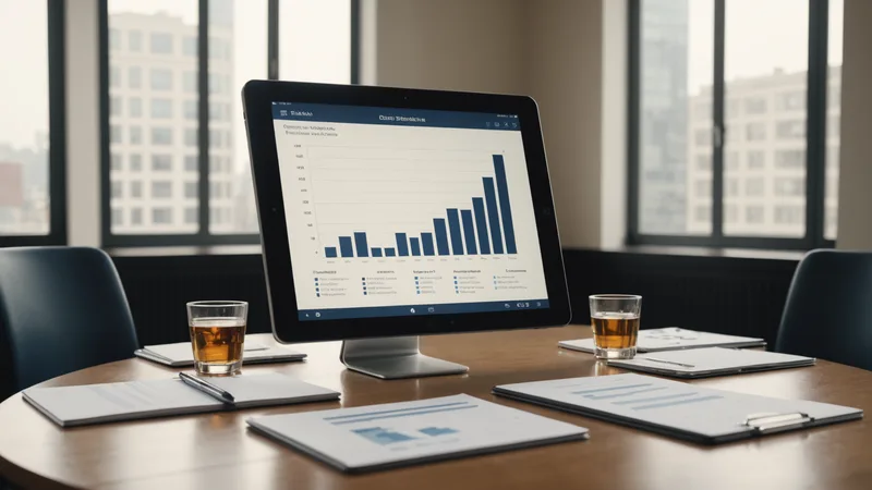 Professional meeting room with healthcare data presentation materials